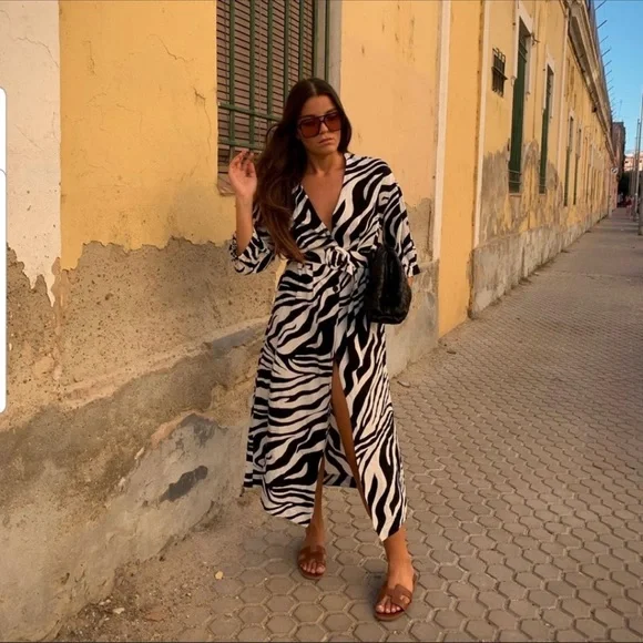 ZARA ANIMAL PRINT DRESS - Picture 5 of 15